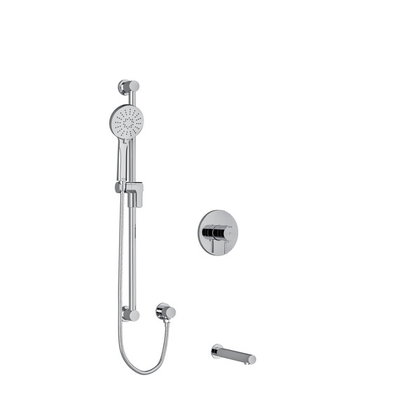 DISCONTINUED-Sylla 1/2 Inch 2-Way Type T/P (Thermostatic/Pressure Balance) Coaxial System With Spout And Hand Shower Rail - Chrome | Model Number: KIT1244SYTMC-EX - Product Knockout