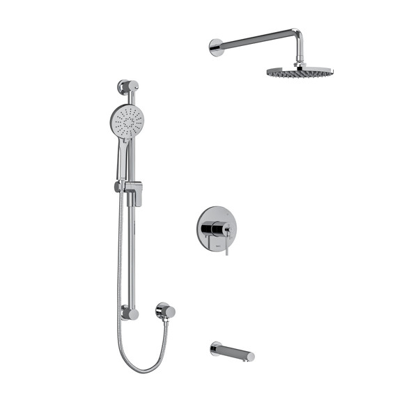 DISCONTINUED-CS Type T/P (Thermostatic/Pressure Balance) 1/2 Inch Coaxial 3-Way System With Hand Shower Rail Shower Head And Spout - Chrome | Model Number: KIT1345CSTMC-6-EX - Product Knockout