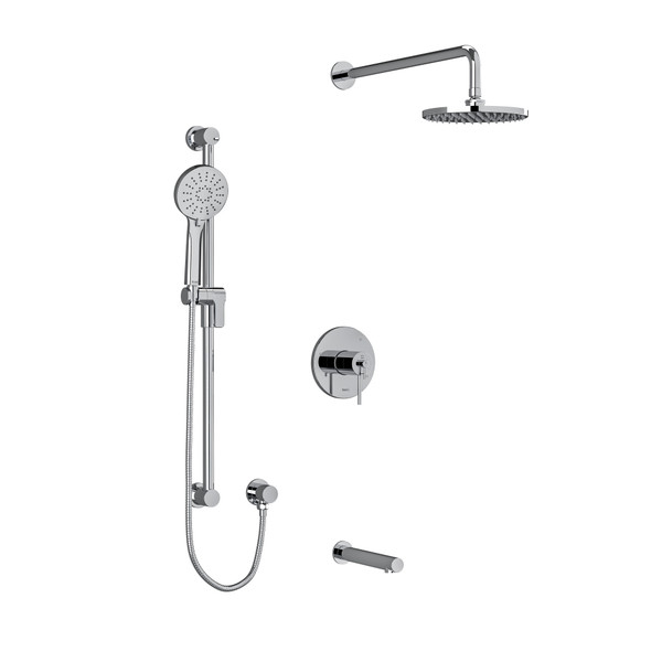 CS Type T/P (Thermostatic/Pressure Balance) 1/2 Inch Coaxial 3-Way System With Hand Shower Rail Shower Head And Spout - Chrome | Model Number: KIT1345CSTMC-EX - Product Knockout