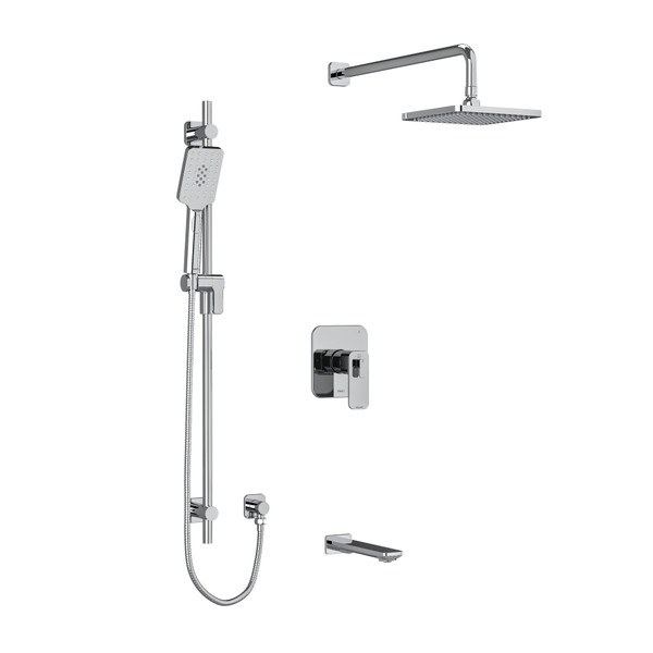 Equinox Type T/P (Thermostatic/Pressure Balance) 1/2 Inch Coaxial 3-Way System With Hand Shower Rail Shower Head And Spout - Chrome | Model Number: KIT1345EQC - Product Knockout