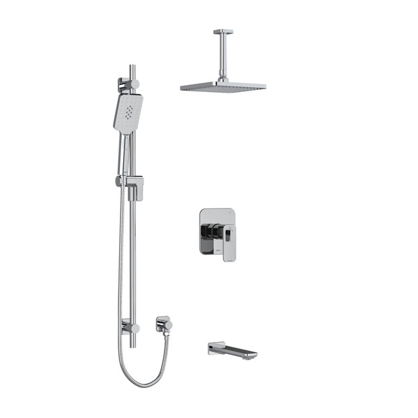 Equinox Type T/P (Thermostatic/Pressure Balance) 1/2 Inch Coaxial 3-Way System With Hand Shower Rail Shower Head And Spout - Chrome | Model Number: KIT1345EQC-6 - Product Knockout