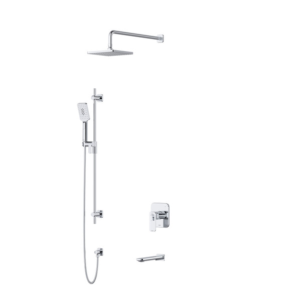 DISCONTINUED Equinox Type T/P (Thermostatic/Pressure Balance) 1/2 Inch Coaxial 3-Way System With Hand Shower Rail Shower Head And Spout - Chrome | Model Number: KIT1345EQC-EX