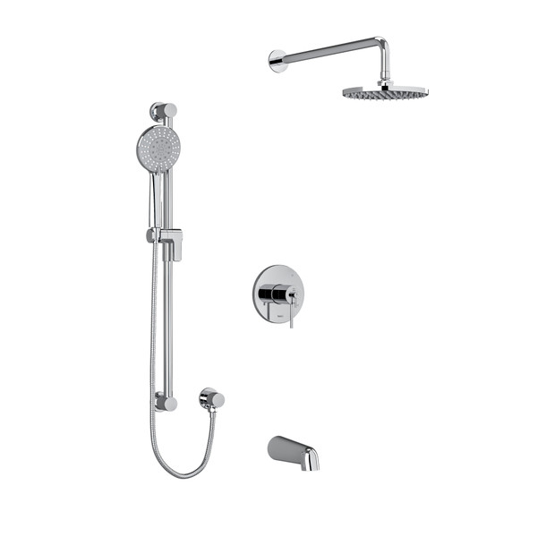 DISCONTINUED-GS Type T/P (Thermostatic/Pressure Balance) 1/2 Inch Coaxial 3-Way System With Hand Shower Rail Shower Head And Spout - Chrome | Model Number: KIT1345GSC-EX - Product Knockout