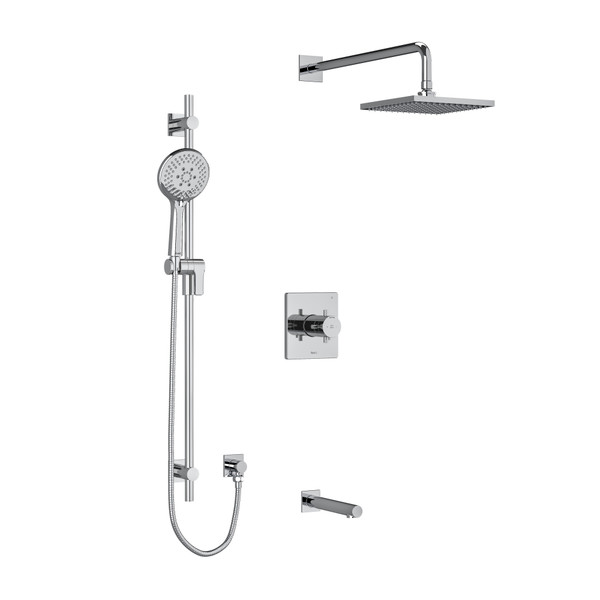 DISCONTINUED Pallace Type T/P (Thermostatic/Pressure Balance) 1/2 Inch Coaxial 3-Way System With Hand Shower Rail Shower Head And Spout - Chrome | Model Number: KIT1345PATQ+C-6-EX