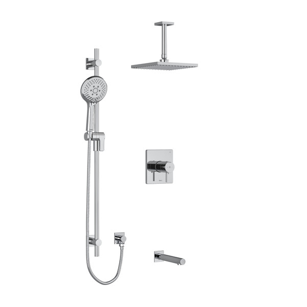 Pallace Type T/P (Thermostatic/Pressure Balance) 1/2 Inch Coaxial 3-Way System With Hand Shower Rail Shower Head And Spout - Chrome | Model Number: KIT1345PATQC-6 - Product Knockout