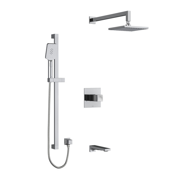 Reflet Type T/P (Thermostatic/Pressure Balance) 1/2 Inch Coaxial 3-Way System With Hand Shower Rail Shower Head And Spout - Chrome | Model Number: KIT1345RFC - Product Knockout