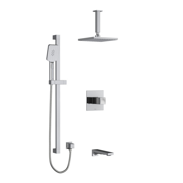 DISCONTINUED-Reflet Type T/P (Thermostatic/Pressure Balance) 1/2 Inch Coaxial 3-Way System With Hand Shower Rail Shower Head And Spout - Chrome | Model Number: KIT1345RFC-6