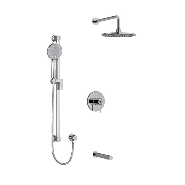 Premium Type T/P (Thermostatic/Pressure Balance) 1/2 Inch Coaxial 3-Way System With Hand Shower Rail Shower Head And Spout - Chrome | Model Number: KIT1345C-SPEX - Product Knockout