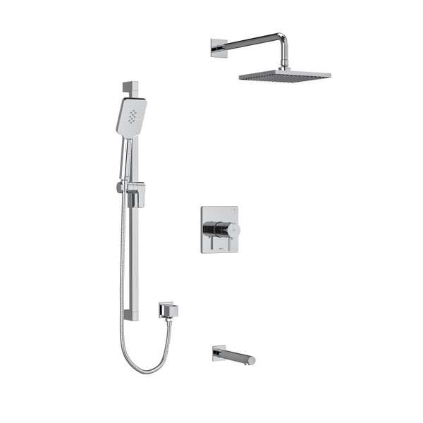 DISCONTINUED-Premium Type T/P (Thermostatic/Pressure Balance) 1/2 Inch Coaxial 3-Way System With Hand Shower Rail Shower Head And Spout - Chrome | Model Number: KIT2845C-EX