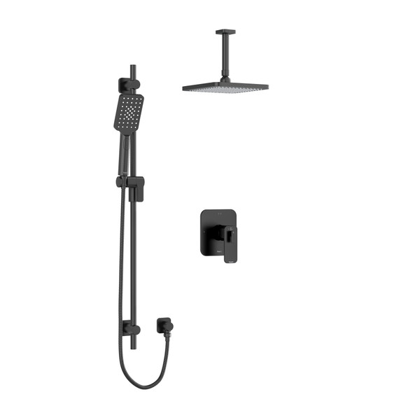 DISCONTINUED-Equinox Type T/P (Thermostatic/Pressure Balance) 1/2 Inch Coaxial 2-Way System With Hand Shower And Shower Head - Black | Model Number: KIT323EQBK-6 - Product Knockout