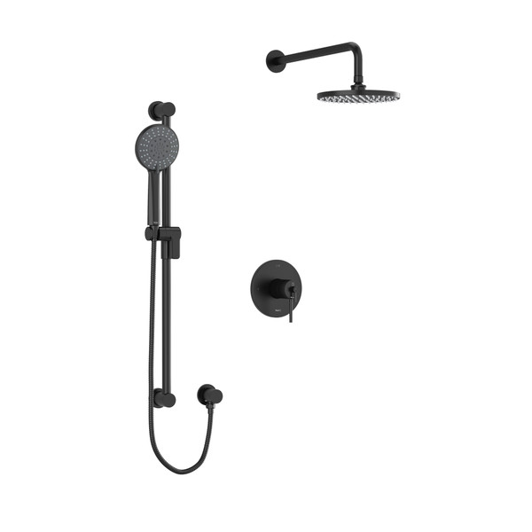 DISCONTINUED GS Type T/P (Thermostatic/Pressure Balance) 1/2 Inch Coaxial 2-Way System With Hand Shower And Shower Head - Black | Model Number: KIT323GSBK-EX