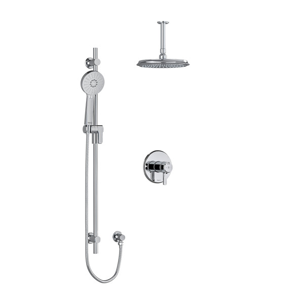 DISCONTINUED-Momenti Type T/P (Thermostatic/Pressure Balance) 1/2 Inch Coaxial 2-Way System With Hand Shower And Shower Head - Chrome with J-Shaped Handles | Model Number: KIT323MMRDJC-6 - Product Knockout