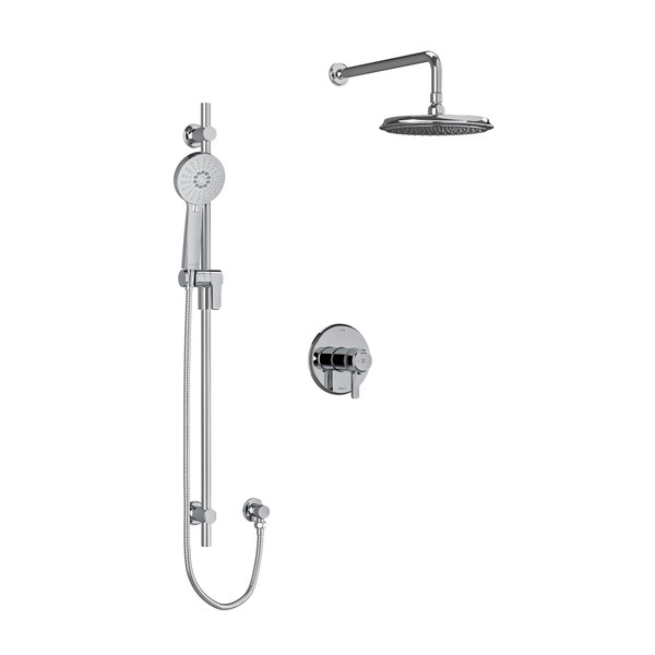 DISCONTINUED-Momenti Type T/P (Thermostatic/Pressure Balance) 1/2 Inch Coaxial 2-Way System With Hand Shower And Shower Head - Chrome with J-Shaped Handles | Model Number: KIT323MMRDJC-6-SPEX - Product Knockout