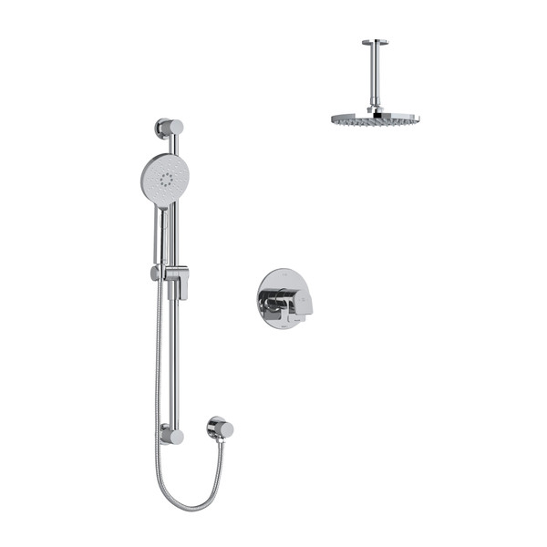 Ode Type T/P (Thermostatic/Pressure Balance) 1/2 Inch Coaxial 2-Way System With Hand Shower And Shower Head - Chrome | Model Number: KIT323ODC-6-SPEX - Product Knockout