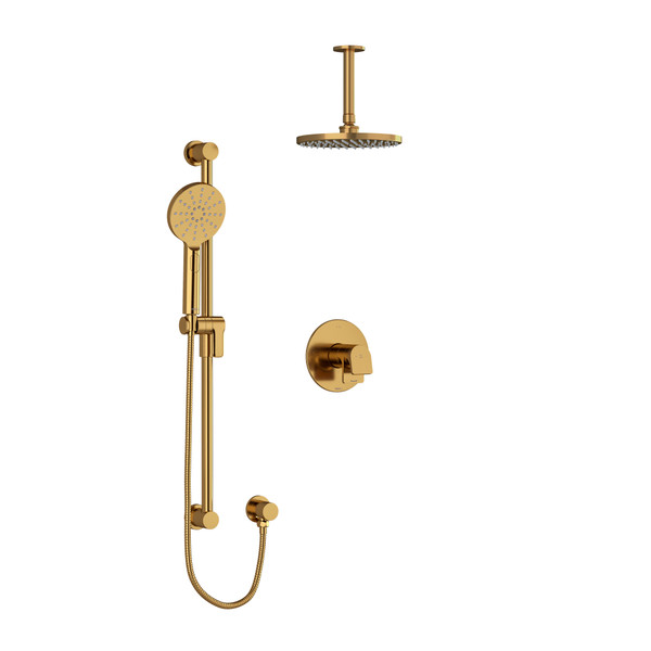 DISCONTINUED Ode Type T/P (Thermostatic/Pressure Balance) 1/2 Inch Coaxial 2-Way System With Hand Shower And Shower Head - Brushed Gold | Model Number: KIT323ODBG-6-SPEX