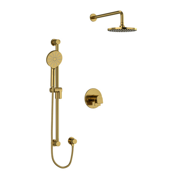 Ode Type T/P (Thermostatic/Pressure Balance) 1/2 Inch Coaxial 2-Way System With Hand Shower And Shower Head - Brushed Gold | Model Number: KIT323ODBG-SPEX - Product Knockout