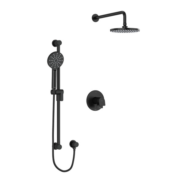 DISCONTINUED-Ode Type T/P (Thermostatic/Pressure Balance) 1/2 Inch Coaxial 2-Way System With Hand Shower And Shower Head - Black | Model Number: KIT323ODBK-SPEX - Product Knockout