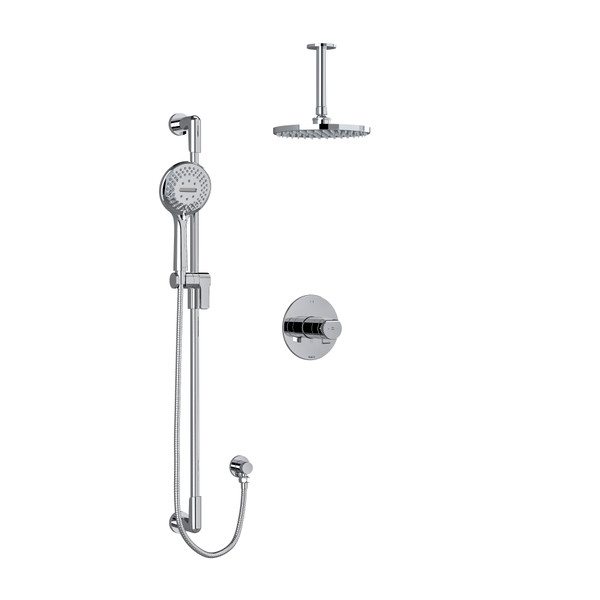 DISCONTINUED Parabola Type T/P (Thermostatic/Pressure Balance) 1/2 Inch Coaxial 2-Way System With Hand Shower And Shower Head - Brushed Chrome | Model Number: KIT323PBC-6