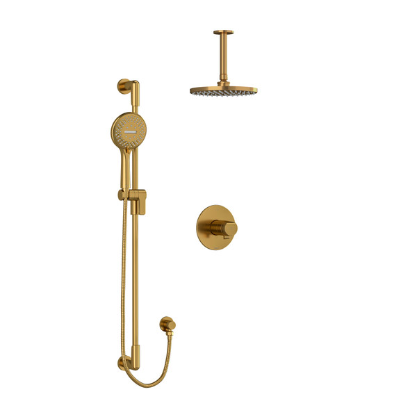 DISCONTINUED Parabola Type T/P (Thermostatic/Pressure Balance) 1/2 Inch Coaxial 2-Way System With Hand Shower And Shower Head - Brushed Gold | Model Number: KIT323PBBG-6