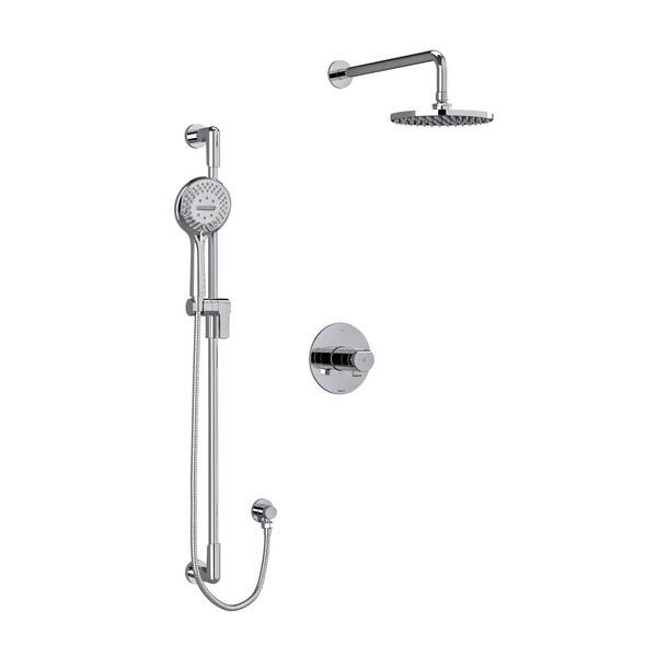 DISCONTINUÉ Système coaxial à 2 voies avec douchette et tête de douche 1/2" type T/P (thermostatique/pression équilibrée) Parabola - Chrome | Numéro de modèle: KIT323PBC-SPEX