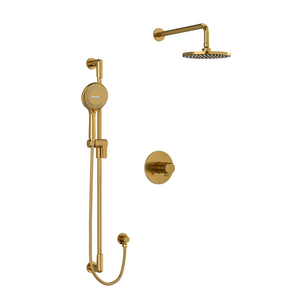 Parabola Type T/P (Thermostatic/Pressure Balance) 1/2 Inch Coaxial 2-Way System With Hand Shower And Shower Head - Brushed Gold | Model Number: KIT323PBBG-SPEX - Product Knockout