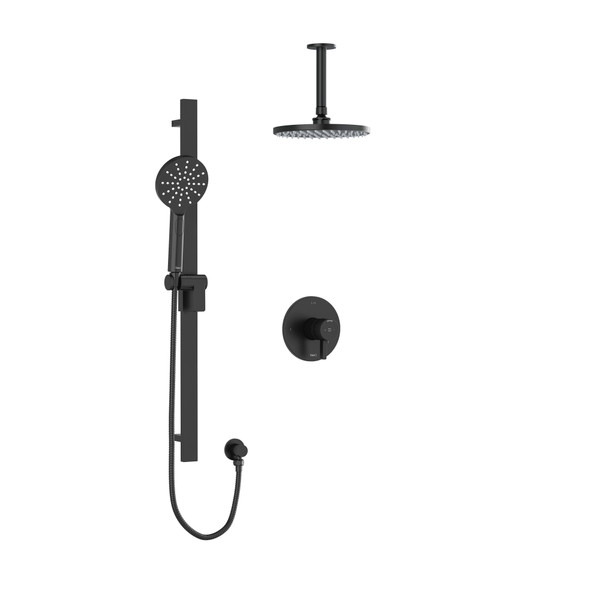 Paradox Type T/P (Thermostatic/Pressure Balance) 1/2 Inch Coaxial 2-Way System With Hand Shower And Shower Head - Black | Model Number: KIT323PXTMBK-6