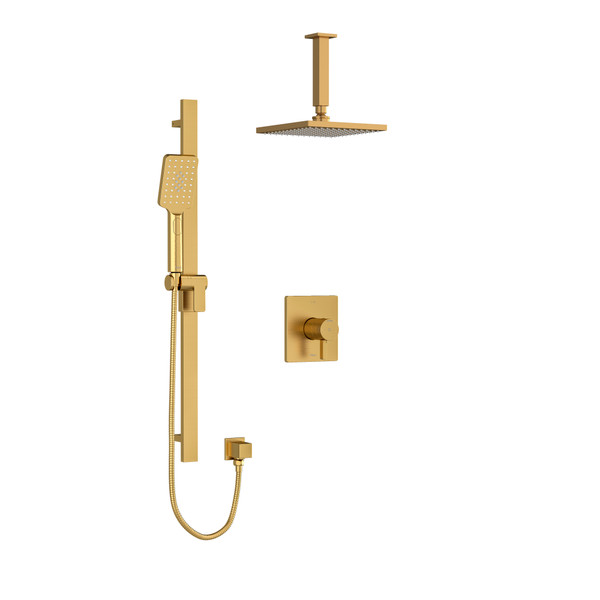 DISCONTINUED-Paradox Type T/P (Thermostatic/Pressure Balance) 1/2 Inch Coaxial 2-Way System With Hand Shower And Shower Head - Brushed Gold | Model Number: KIT323PXTQBG-6 - Product Knockout