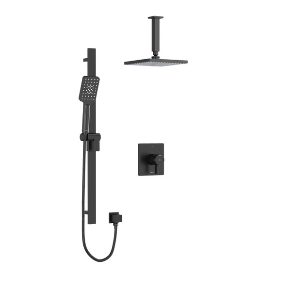 DISCONTINUED-Paradox Type T/P (Thermostatic/Pressure Balance) 1/2 Inch Coaxial 2-Way System With Hand Shower And Shower Head - Black | Model Number: KIT323PXTQBK-6 - Product Knockout