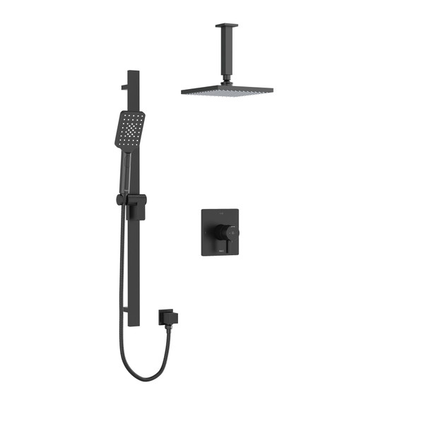 Paradox Type T/P (Thermostatic/Pressure Balance) 1/2 Inch Coaxial 2-Way System With Hand Shower And Shower Head - Black | Model Number: KIT323PXTQBK-6