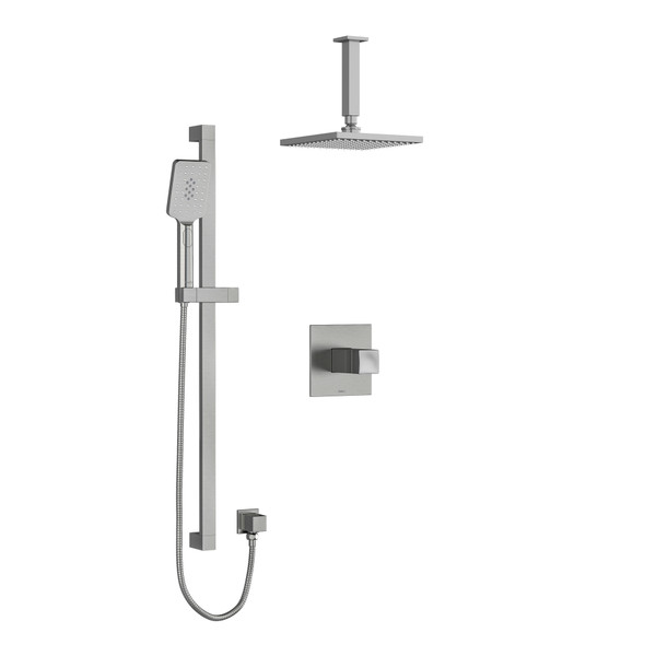 DISCONTINUED-Reflet Type T/P (Thermostatic/Pressure Balance) 1/2 Inch Coaxial 2-Way System With Hand Shower And Shower Head - Brushed Chrome | Model Number: KIT323RFBC-6
