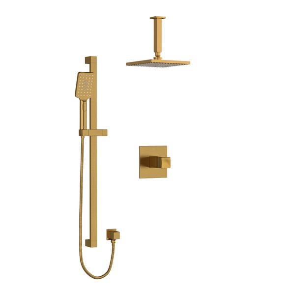 DISCONTINUED Reflet Type T/P (Thermostatic/Pressure Balance) 1/2 Inch Coaxial 2-Way System With Hand Shower And Shower Head - Brushed Gold | Model Number: KIT323RFBG-6