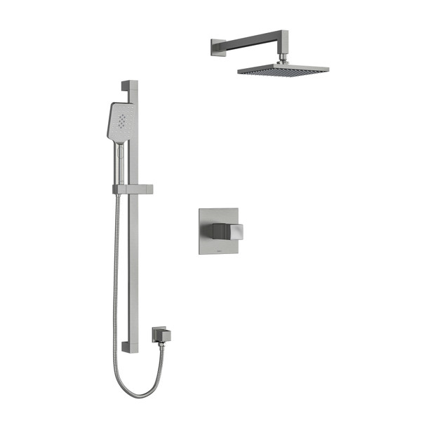 Reflet Type T/P (Thermostatic/Pressure Balance) 1/2 Inch Coaxial 2-Way System With Hand Shower And Shower Head - Brushed Chrome | Model Number: KIT323RFBC-SPEX - Product Knockout