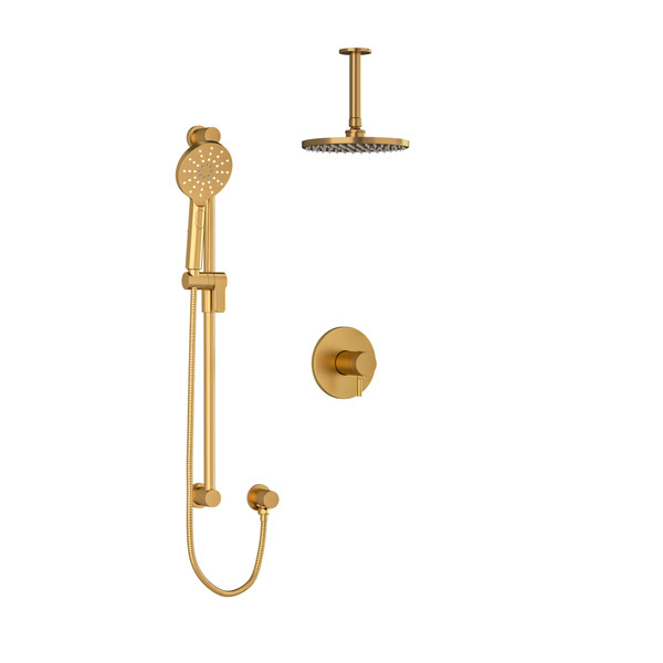 DISCONTINUED-Riu Type T/P (Thermostatic/Pressure Balance) 1/2 Inch Coaxial 2-Way System With Hand Shower And Shower Head - Brushed Gold | Model Number: KIT323RUTMBG-6 - Product Knockout
