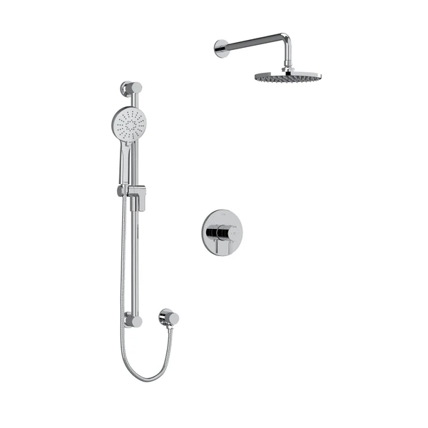DISCONTINUÉ Système coaxial à 2 voies avec douchette et tête de douche 1/2 po type T/P (thermostatique/pression équilibrée) Sylla - Chrome | Numéro de modèle: KIT323SYTMC-EX