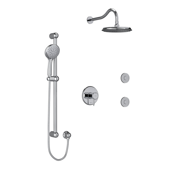 DISCONTINUED Retro Type T/P (Thermostatic/Pressure Balance) 1/2 Inch Coaxial 3-Way System Hand Shower Rail Elbow Supply Shower Head And 2 Body Jets - Chrome | Model Number: KIT3545RTC-SPEX