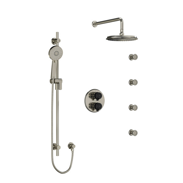 DISCONTINUED Shower Kit 446 - Brushed Nickel/Black | Model Number: KIT446MMRDJBNBK-6