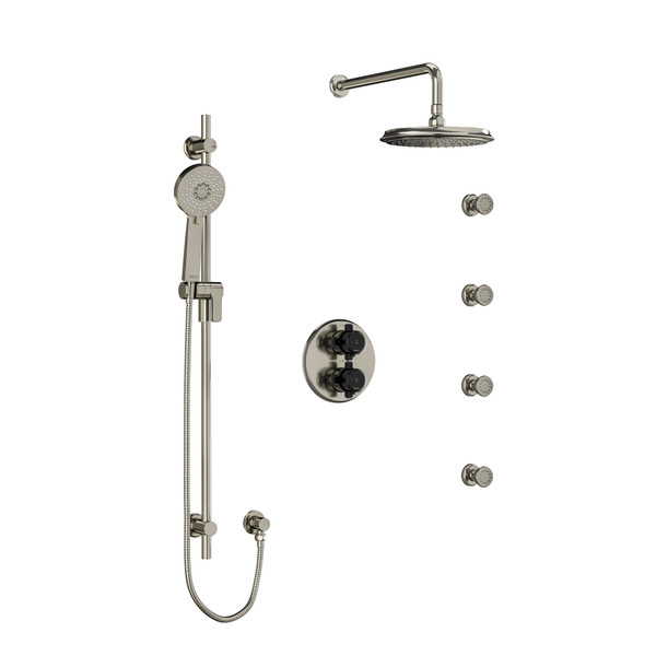 DISCONTINUED Shower Kit 446 - Brushed Nickel/Black | Model Number: KIT446MMRDXBNBK