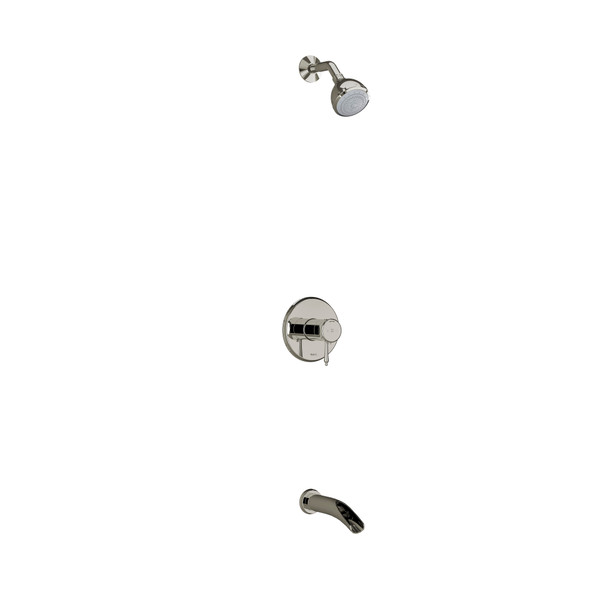 Système coaxial à 2 voies non partagées avec tête de douche et bec de bain 1/2" type T/P (thermostatique/pression équilibrée) Retro - Nickel poli   | Numéro de modèle: KIT4744RTPN-EX - Produit épuisé