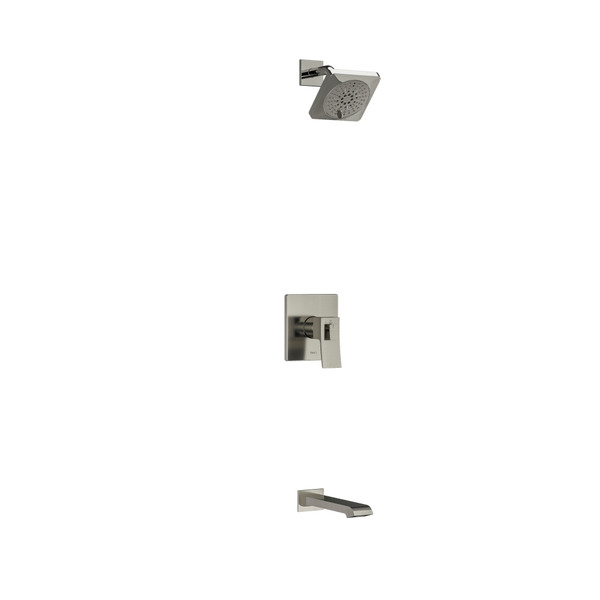 Système coaxial à 2 voies non partagées avec tête de douche et bec de bain 1/2" type T/P (thermostatique/pression équilibrée) Zendo - Nickel brossé  | Numéro de modèle: KIT4744ZOTQBN-SPEX - Produit épuisé