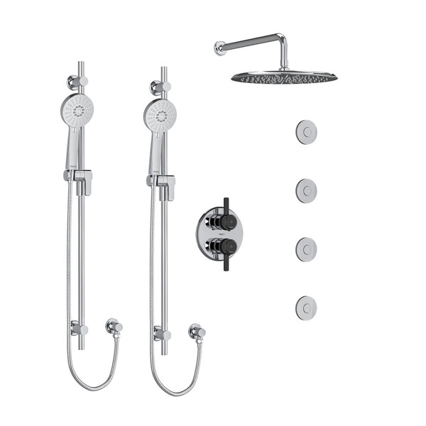DISCONTINUED Momenti Shower Kit 783 - Chrome/Black | Model Number: KIT783MMRDJCBK-6