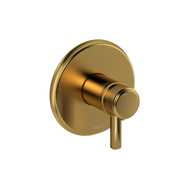 Momenti 2-Way Type T/P (Thermostatic/Pressure Balance) Coaxial Complete Valve - Brushed Gold with J-Shaped Handles | Model Number: MMRD23JBG-SPEX - Product Knockout