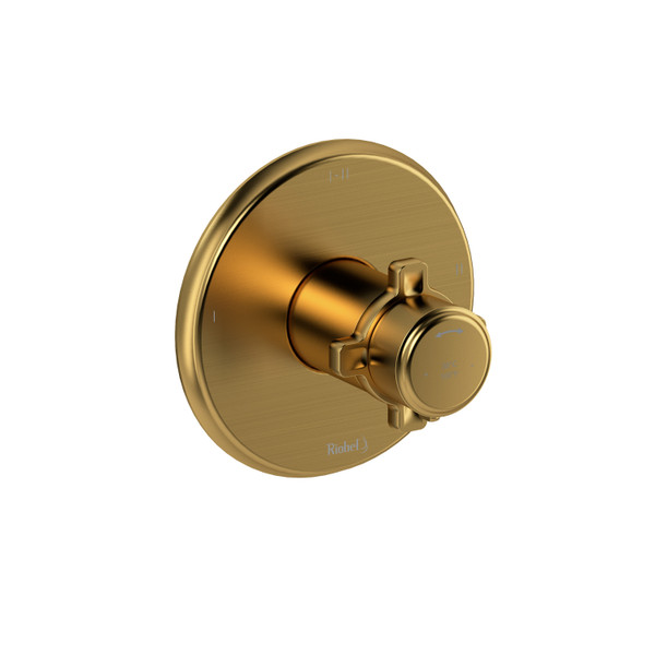 Momenti 2-Way No Share Type T/P (Thermostatic/Pressure Balance) Coaxial Complete Valve - Brushed Gold with X-Shaped Handles | Model Number: MMRD44XBG-SPEX - Product Knockout