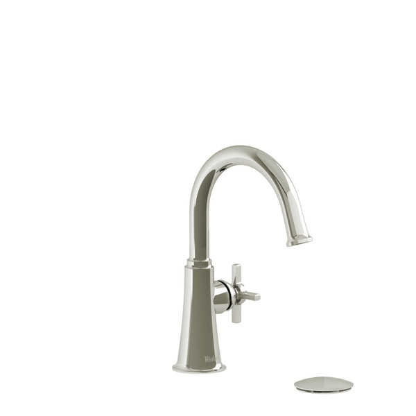 Momenti Single Hole Lavatory Faucet .5 GPM - Polished Nickel with Cross Handles | Model Number: MMRDS01+PN-05 - Product Knockout