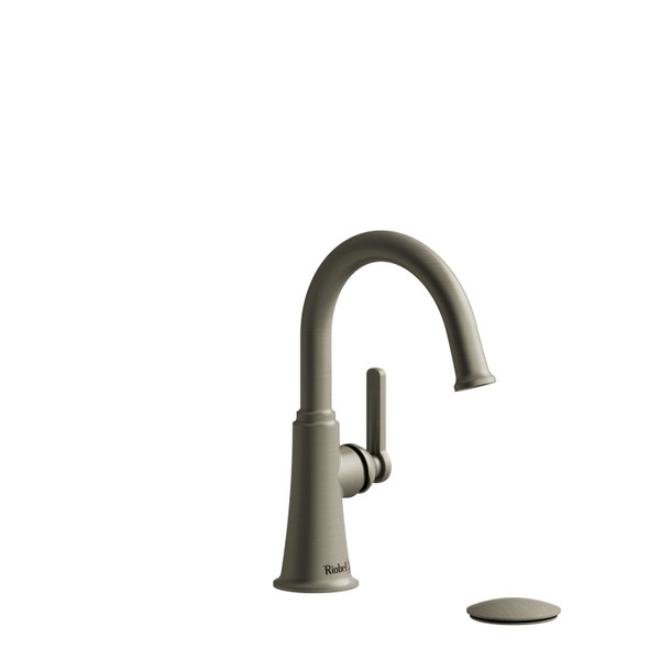 Momenti Single Hole Bathroom Faucet - Brushed Nickel with J-Shaped Handles | Model Number: MMRDS01JBN-05 - Product Knockout