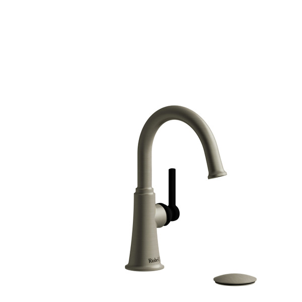 Momenti Single Hole Bathroom Faucet - Brushed Nickel and Black with Lever Handles | Model Number: MMRDS01LBNBK-05 - Product Knockout