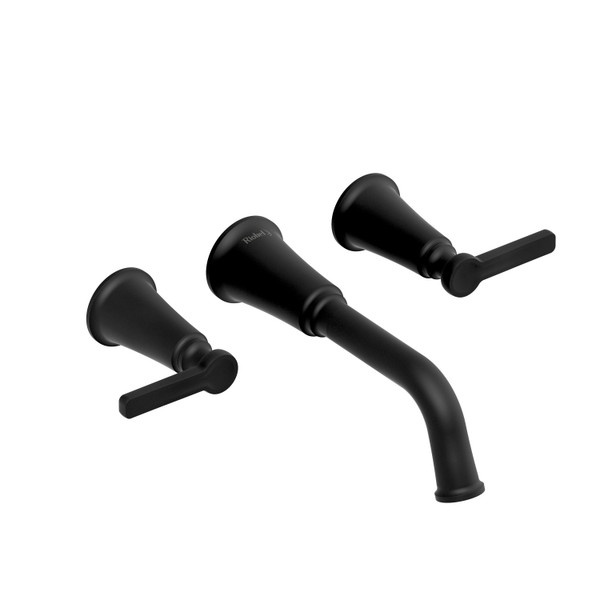 DISCONTINUED Momenti™ Wall Mount Lavatory Faucet - Black | Model Number: MMSQ03JBK-05