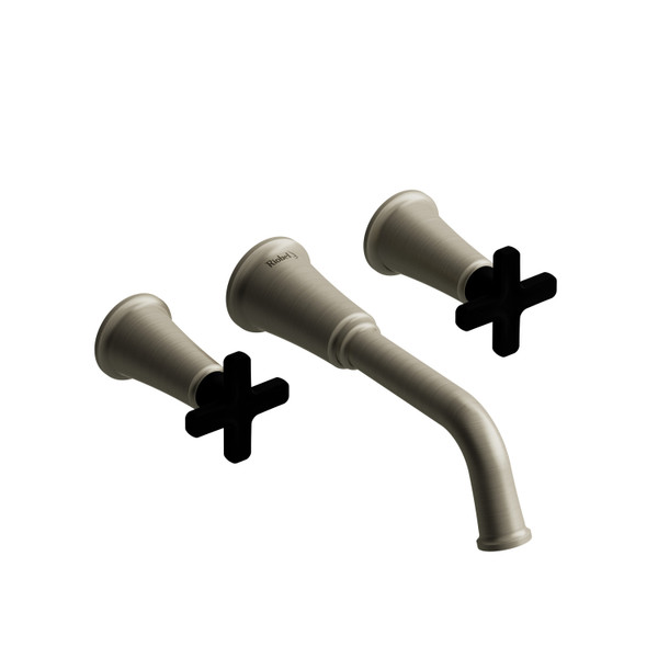 DISCONTINUED Momenti™ Wall Mount Lavatory Faucet - Brushed Nickel/Black | Model Number: MMSQ03XBNBK-05