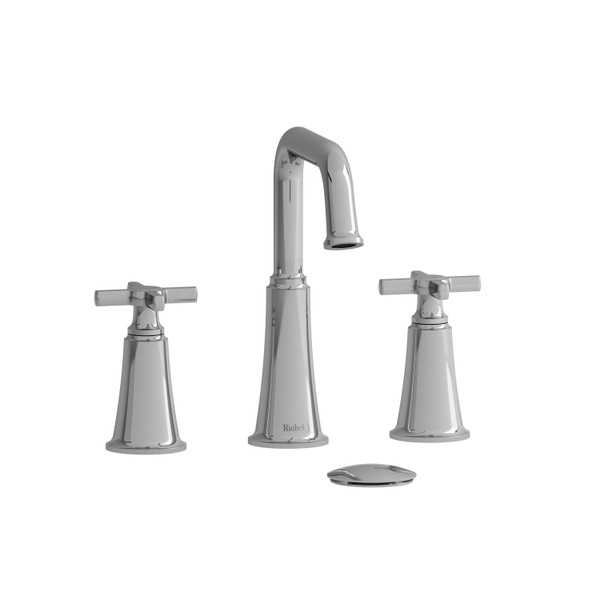 Momenti 8 Inch Bathroom Faucet - Chrome with Cross Handles | Model Number: MMSQ08+C-05 - Product Knockout