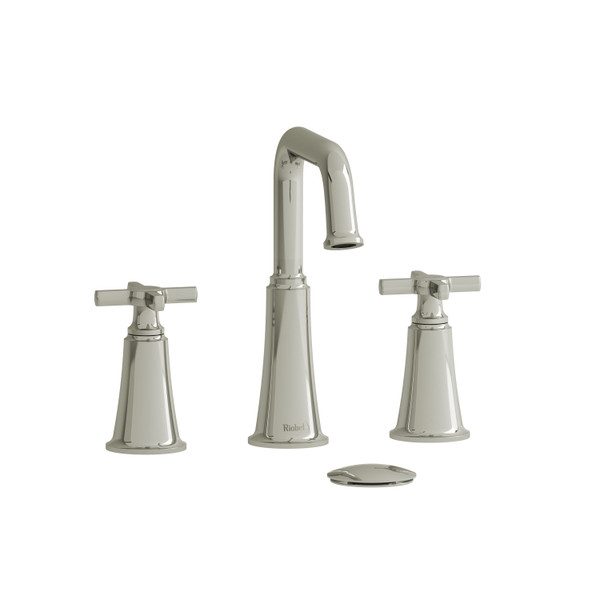 Momenti 8 Inch Bathroom Faucet - Polished Nickel with Cross Handles | Model Number: MMSQ08+PN-05 - Product Knockout
