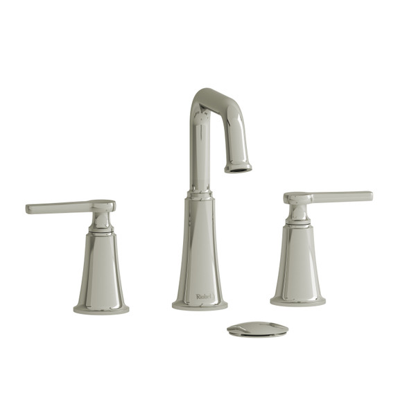 Momenti 8 Inch Bathroom Faucet - Polished Nickel with J-Shaped Handles | Model Number: MMSQ08JPN-05 - Product Knockout